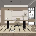 Modern study 3d model
