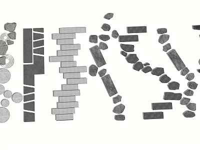 Creative Garden Stepping Stones Design With Various Shapes And Arrangements 3d model