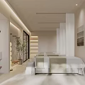 Modern SPA Sauna Room Interior With Massage Beds White Curtains And Plants