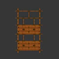 Rustic Wooden Bookshelf With Multiple Storage Shelves And Varied Compartment Design