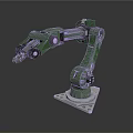 Industrial Robotic Arm Equipment With Green Mechanical Structure And Metal Base