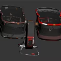 Modern Electronic Cleaning Devices With Mesh Surface And Red Yellow Accents
