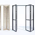 Modern Folding Doors With Wooden Louvre And Glass Panel Designs For Interior Exterior
