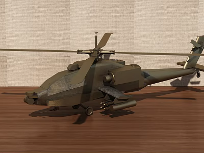 Green Camouflage Fighter Jet Model Displayed On Wooden Table With Light Background 3d model