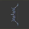 Elegant Blue Fantasy Bow With Decorative Spikes And Mythical Weapon Design