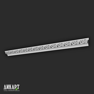 Ornate Decorative Component With Intricate Carved Scroll Patterns And Long Strip Design 3d model