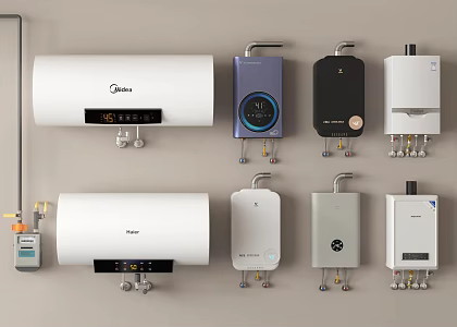 Water Heater Electric Water Heater Gas Water Heater Gas Meter 3d model