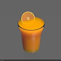Refreshing Orange Drink in Glass with Lemon Slice on Top 3d model