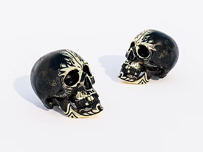 Metal Skull Ornaments 3d model Metal Skull Ornaments 3d model
