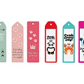 Colorful Decorative Bookmarks With Various Animal Patterns And Text Phrases