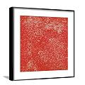 Abstract Painting With Textured Red Surface In Black Frame On Gray Background 3d model