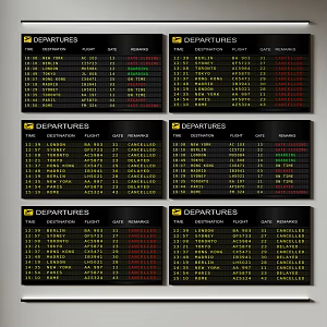 Airport flight information table LED screen 3d model