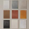 Nine Textured Square Decorative Panels With Various Colors Arranged On Wall