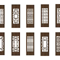 Chinese-style openwork window flower 3d model