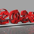 Red 2025 Sculpture With Intricate Cutout Design As Popular Photo Check in Spot