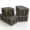 Stacked Green Military Style Crates With Reinforced Corners And Latches