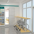 Bright Pharmacy Store Interior With Well Arranged Shelves And Various Medicines