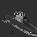 Modern Shark Shaped Warship With Unique Design Cockpit And Propulsion System