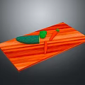Fresh Vegetables on Wooden Cutting Board with Cucumber Green Bell Pepper and Carrot