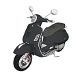 Gray Classic Scooter With Sleek Design And Black Seat Rearview Mirrors