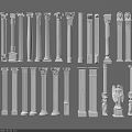Collection of Classical Roman Columns With Various Designs Intricate Carvings And Styles