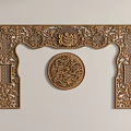 New Chinese style carved partition hollow carved lintel 3d model