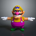 Electronic Toy Wario Figure With Yellow Hat Purple Pants And Green Shoes