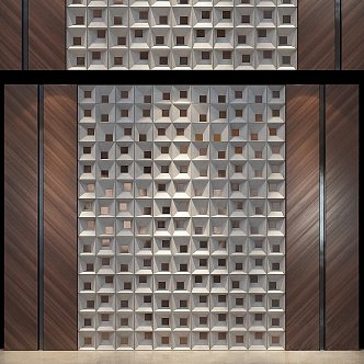 Modern aisle end view wall panel decorative modeling 3d model