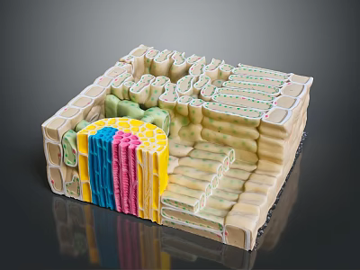 Educational 3D Plant Cell Structure Model With Colorful Organelles And Detailed Cellular Parts 3d model