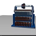 Beverage Display Rack With Pepsi Sprite 7 Up Bottled Drinks On Multiple Shelves 3d model