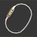 Luxury Two Tone Gold And Silver Strap Watch With Black Dial And Diamond Accents