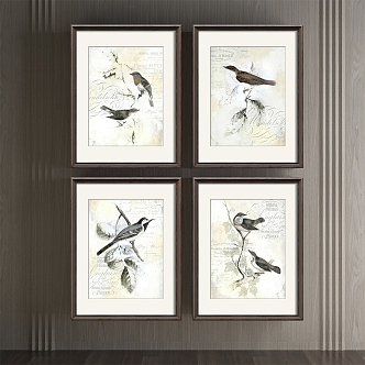 American Animal Painting Restaurant Animal Bird Painting Decorative Painting 3d model