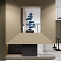 Modern Living and Dining Room Interior with Open Concept Sofa Coffee Table and Large Windows