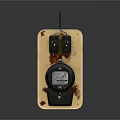 Vintage Electric Meter Appliance With Dial Knob Wires On Beige Panel
