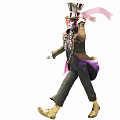 Mad Hatter Movie Character With Orange Hair Tall Hat White Makeup And Green Eyes