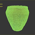 Carved Terracotta Pottery Jar Featuring Textured Surface and Visible Cracks
