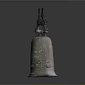 Antique Bronze Bell Musical Instrument With Intricate Dragon Handles And Patterns