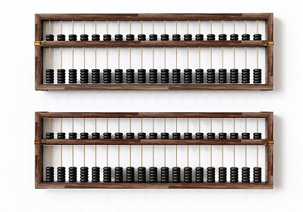 Modern abacus ornaments combination wall decoration 3d model