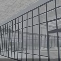 Modern Office Buildings With Glass Curtain Walls Water Pool And Grass Lawn