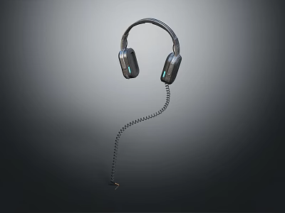 Modern Wired Headphones With Coiled Cord And Sleek Design For Premium Audio Performance 3d model