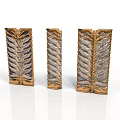 Ancient Decorative Weapon Components With Golden Gray Feather Layered Design