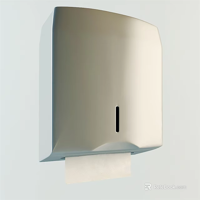 Modern Silver Wall Mounted Tissue Dispenser For Home Bathroom Household Supplies 3d model 