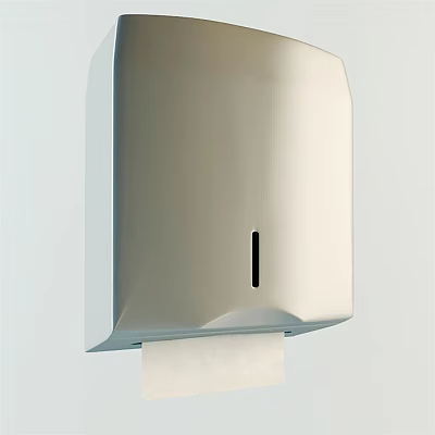 Modern Silver Wall Mounted Tissue Dispenser For Home Bathroom Household Supplies 3d model