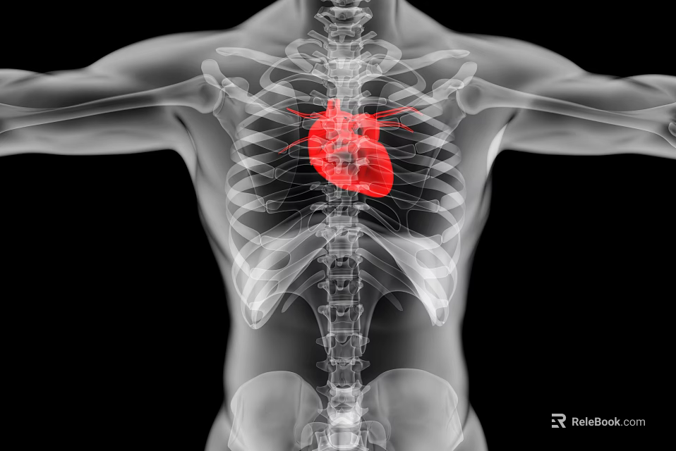 Advanced Medical Imaging Equipment Showing Human Torso Heart in X Ray 3d model 