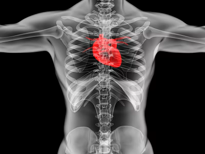 Advanced Medical Imaging Equipment Showing Human Torso Heart in X Ray 3d model