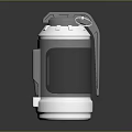 Silver Cylindrical Weapon Grenade With Gray Components And Reflective Base