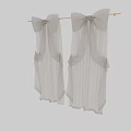 Cream Linen Curtains With Bow Accents Light Filtering For Interior Decor