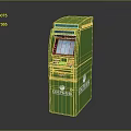 Green CEFIDEC ATM Machine With Digital Screen And Interactive User Interface 3d model