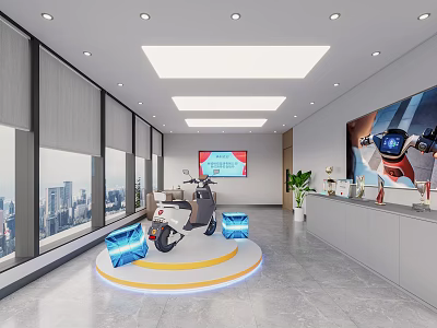 Modern showroom Electric car showroom 3d model