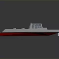 Modern Naval Ship 3D Model With Sleek Design Red Bottom And Gray Hull 3d model